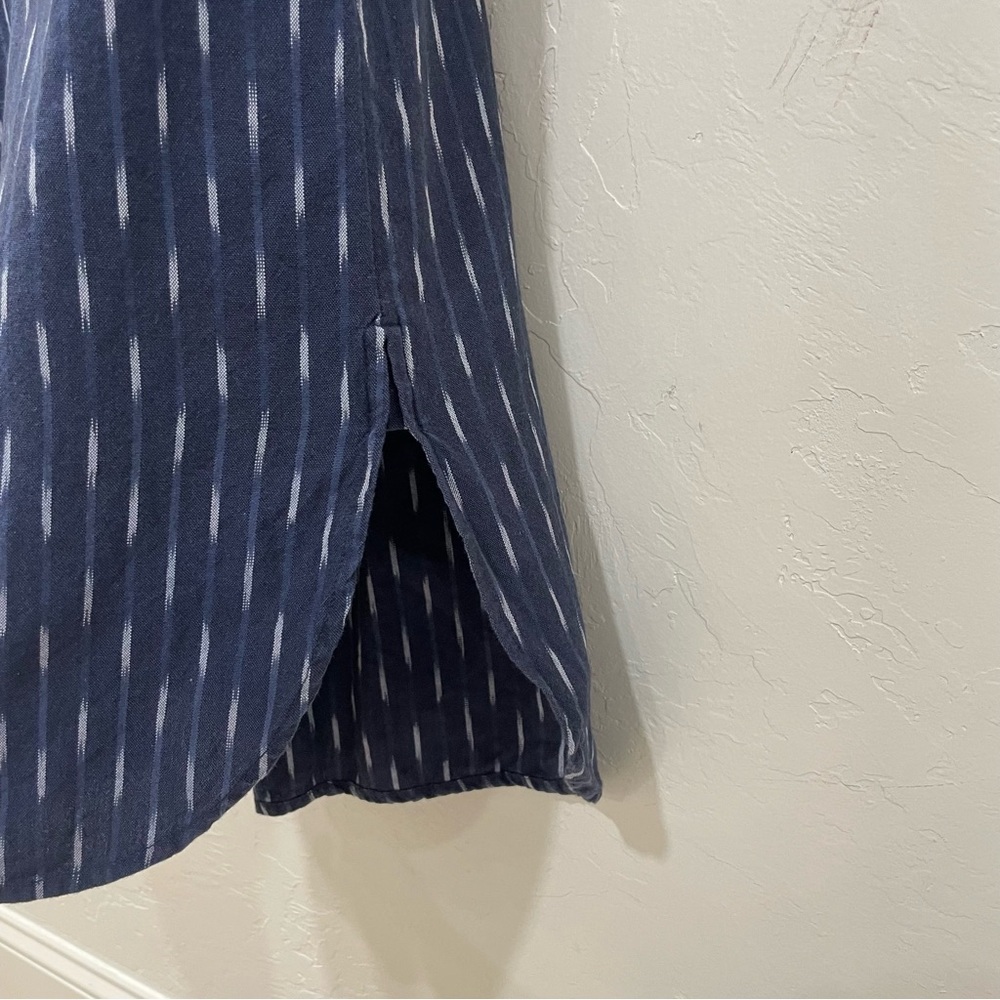 Faherty Saylor Midi Dress in Midnight Ikat Womens Medium Pockets Blue Sleeveless - Picture 13 of 15